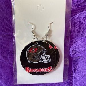 NFL buccaneers faux vinyl leather earrings